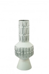 Βάζο Μεταλλικό Ασημί-Λευκό 16x16x39εκ. Zen Collection 24.38.51029