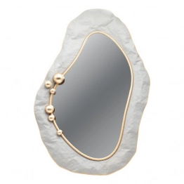 Καθρέπτης Τοίχου Μεταλλικός Γκρι-Χρυσός 52,5x5,5x78,5εκ. ESTHETI 811-40011