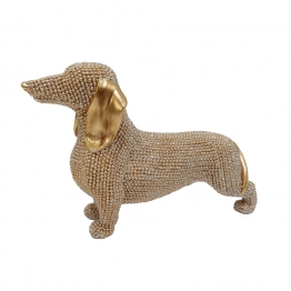 Διακοσμητική Φιγούρα Σκύλος Dachshund Polyresin Χρυσός ESPIEL 18,5x5,8x11,9εκ. FAD212