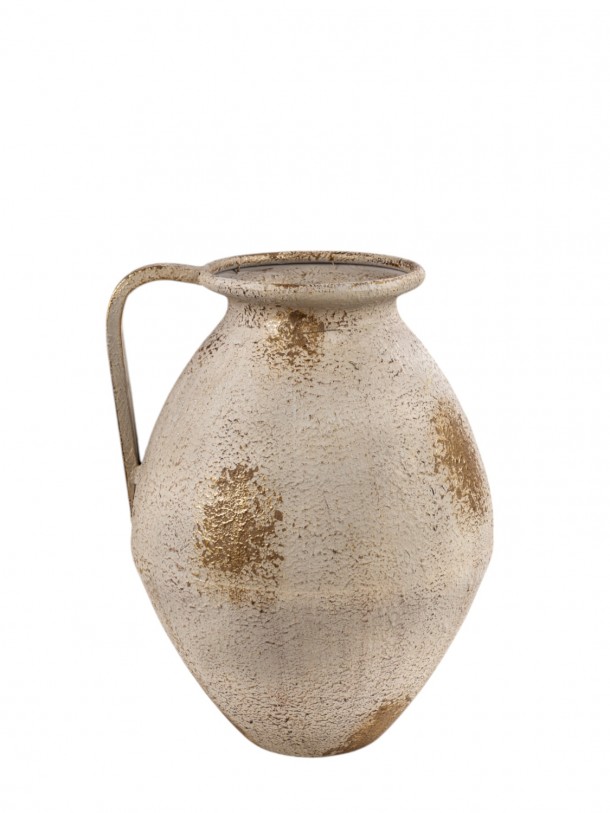 Βάζο Μεταλλικό Μπεζ Αντικέ 26x25x33εκ. Zen Collection 25.17.51539