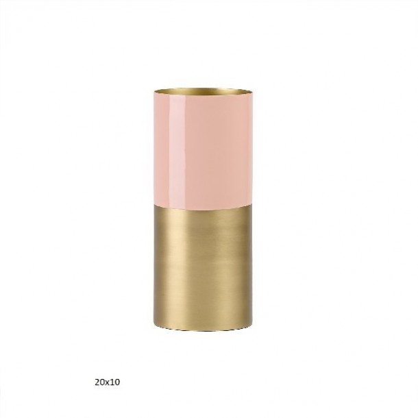 Βάζο Μεταλλικό Ροζ-Χρυσό 10x10x20εκ. Capolavoro 22.000.2013
