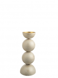 Κηροπήγιο Μεταλλικό Μπεζ-Χρυσό 10x24,5εκ. Zen Collection 26.1.52192