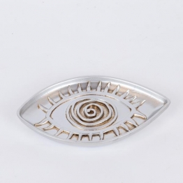 Διακοσμητική Πιατέλα Μάτι Polyresin Ασημί 16x9,8x1,3εκ. ESTHETI 752-15028