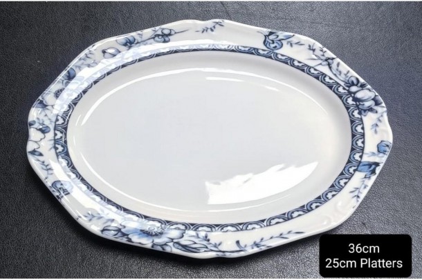 Πιατέλα Σερβιρίσματος Πορσελάνης 36εκ. Tiffany Blue Oriana Ferelli PR24324B06