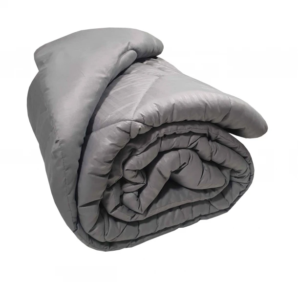 Πάπλωμα Microfiber Διπλό 200x240εκ. Satin Stripe Grey Plain Komvos Home 707329-36