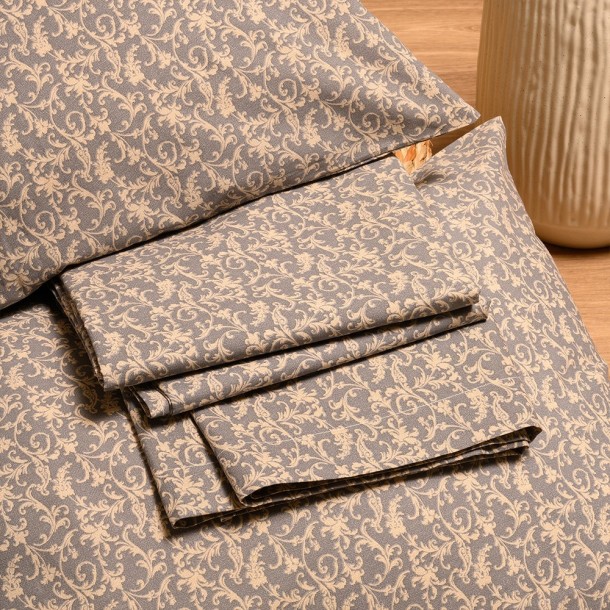 Σετ Σεντόνι Με Μαξιλαροθήκη Polycotton Μονό Με Λάστιχο 100x200+32εκ. Naya Grey Casual Line Mini Melinen 20004333