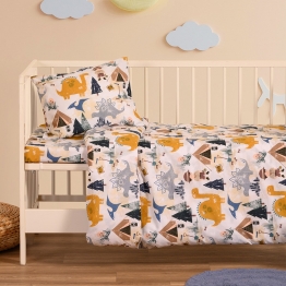 Παπλωματοθήκη Βαμβακερή Κούνιας 110x160εκ. Explorer Blue Baby Line Melinen 20004411