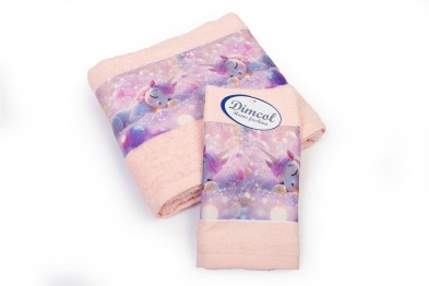 Σετ Πετσέτες 2τμχ Μπεμπέ Βαμβακερές Dreaming Unicorn 320 Pink DimCol