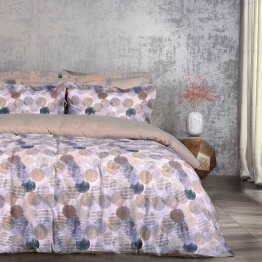 Σετ Σεντόνια Polycotton Μονά Με Λάστιχο 120x200+35εκ. Casual 5426 Μπεζ-Μαύρο-Taupe Das Home