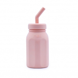 Μπουκάλι Σιλικόνης Με Καλαμάκι 230ml Ροζ Melii MEL20500