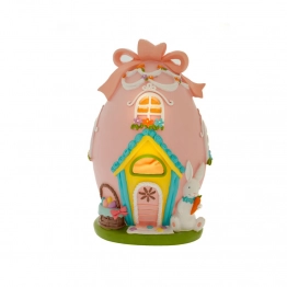 Πασχαλινό Αυγό Σπίτι Polyresin Με Led Φως Μπαταρίας 22x21x33εκ. iliadis 85494