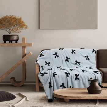 Κουβέρτα Fleece Καναπέ 130x170εκ. Blankets 1380 Light Blue Das Home
