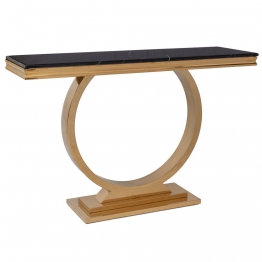 Κονσόλα Μεταλλική-Μαρμάρινη Χρυσή-Μαύρη 130x40x80εκ. iliadis 91685