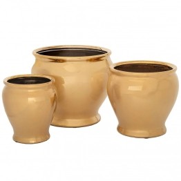 Κασπώ Σετ 3τμχ Κεραμικό Χρυσό 36x30εκ.-28x27εκ.-21x23εκ. iliadis 89217