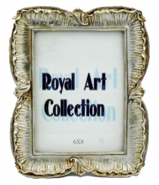 Κορνίζα Χειροποίητη Αντικέ Πολυεστερική Πατίνα Ασημί Royal Art 15x20εκ. YUA129/68SL