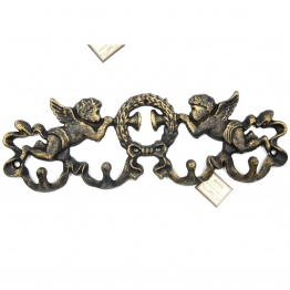 Κρεμάστρα Τοίχου Με Αγγέλους Σιδερένια Αντικέ Χρυσή 34εκ. Royal Art CAS3/691GL