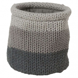 Καλάθι Αποθήκευσης Acrylic 15x15εκ. Knitted Grey Sealskin 361971312