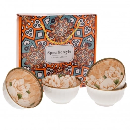 Μπωλ Κεραμικό Σετ 4τμχ Κρεμ 11x6εκ. iliadis 91911