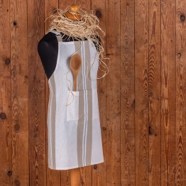 Ποδιά Κουζίνας Βαμβακερή 60x75εκ. Pepper Stripe Mocca Melinen 20000912