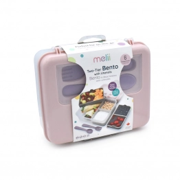 Φαγητοδοχείο 2 Ορόφων Με Έως 6 Χωρίσματα Bento Pink-Purple 20x15x8εκ. Melii MEL21500