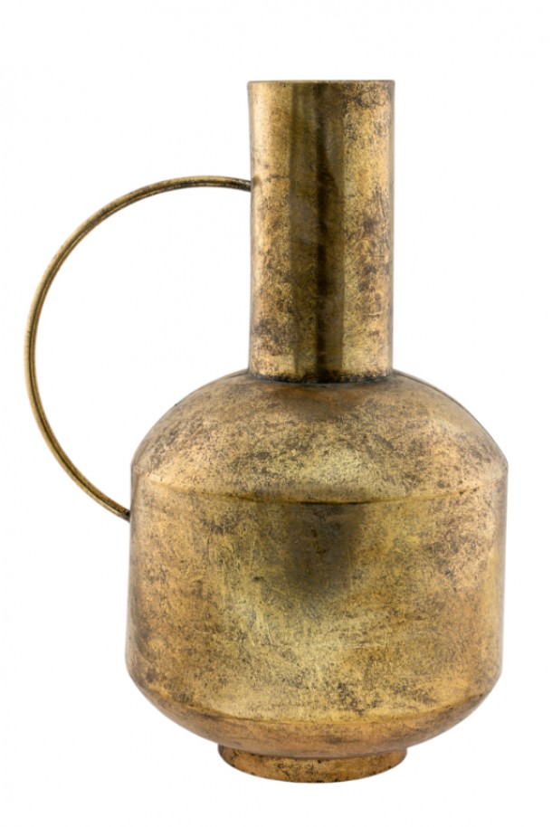 Βάζο Μεταλλικό Με Χερούλι Χρυσό 33x26,5x49,5εκ. Zen Collection 24.3.49542