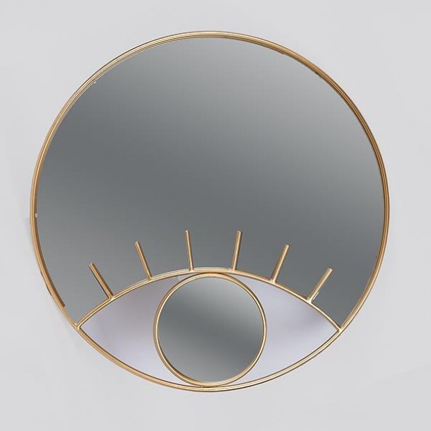 Καθρέπτης Τοίχου Με Μάτι Μεταλλικός Χρυσός 70x2,5x70εκ. ESTHETI 751-11048