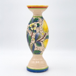 Κηροπήγιο Κεραμικό Μπεζ-Multi Με Λεμόνια 10,2x30εκ. ESTHETI 819-00182