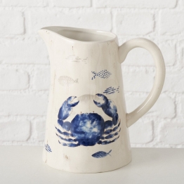 Κανάτα Κεραμική Λευκή-Μπλε Καβούρι 2140ml-22x15x22εκ. Gamba MSA 20-26-381