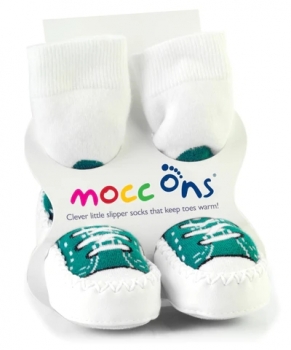 Καλτσοπαντόφλες Βαμβακερές 18-24 Μηνών Mocc ons Τυρκουάζ Sock Ons MO18-TURQUOISE