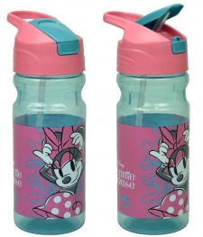 Παγούρι Πλαστικό Με Καλαμάκι Flip Mickey 550ml-7x21εκ. Gim 50-3502
