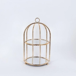 Ορντερβιέρα 2 Όροφη Μεταλλική Με Καθρέπτη Χρυσή 23x42εκ. ESTHETI 754-11025