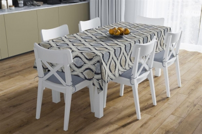 Σετ Τραπεζομάντηλο 140x220εκ. Με Runner 40x220εκ. Αλέκιαστο Polycotton Cyclops 461 Blue DimCol
