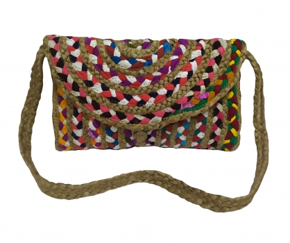 Τσάντα Θαλάσσης Jute-Βαμβακερή Multicolor 40x50εκ. Design 3 Komvos Home 7012187-1
