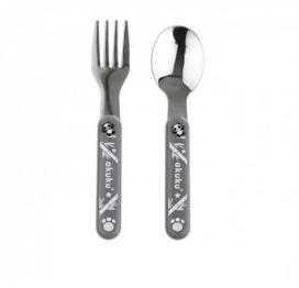 Σετ Κουτάλι & Πιρούνι Ανοξείδωτο Γκρι akuku A0100