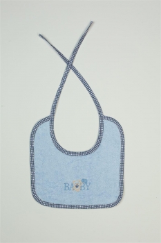Σαλιάρα Βαμβακερή Με Κέντημα Baby Bear 161 25x25εκ. Σιέλ DimCol