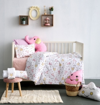 Σετ Σεντόνια Βαμβακερά Λίκνου 75x110εκ. Tommy Pink SBaby