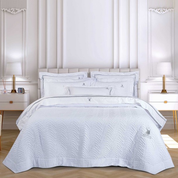 Κουβερλί Microfiber King 240x250εκ. Classic 2351 Λευκό Greenwich Polo Club