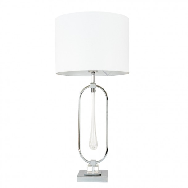 Φωτιστικό Επιτραπέζιο Ασημί-Λευκό 36x68εκ. Zen Collection 24.12.49897