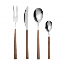 Σετ Μαχαιροπήρουνα 24τμχ Ανοξείδωτα 18/0 Με Ξύλινη Λαβή Savanna Estia 01-29296