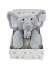 Σετ Κουβέρτα Fleece Αγκαλιάς-Λίκνου 75x90εκ. Με Λούτρινο Ζωάκι 25εκ. Elephant 03 Grey Dimcol