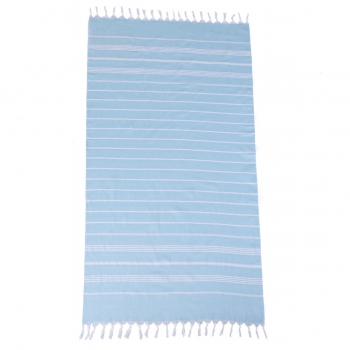 Πετσέτα Θαλάσσης Polycotton Λευκή-Γαλάζια 80x170εκ. Azure Stripes Estia 00-31107
