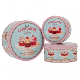 Κουτί Σετ 3τμχ Μεταλλικό Στρογγυλό 20x9εκ.-17x8εκ.-13,5x7εκ. iliadis 89949