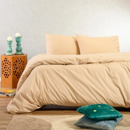 Σετ Σεντόνι Με 2 Μαξιλαροθήκες Φανελένιο King Με Λάστιχο 180x200+30εκ. Owen Beige Winter Line Mini Melinen 20005195