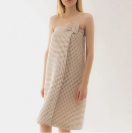 Πετσέτα Σώματος Με Βέλκρο Βαμβακερή Μπεζ 75x145εκ. Vaffel Homla 214685