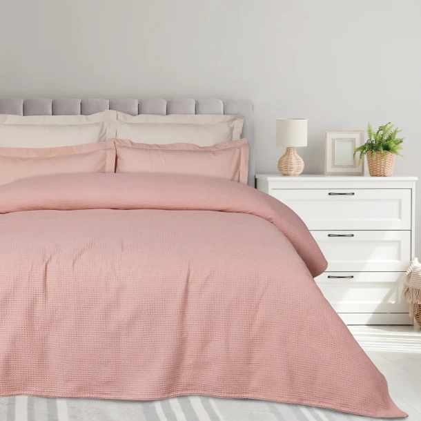 Κουβέρτα Polycotton Πικέ Μονή 160x240εκ. Blanket 0494 Nude Das Home