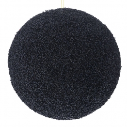Χριστουγεννιάτικη Μπάλα Polyfoam Μαύρη Glitter 20εκ. iliadis 83551