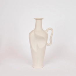 Βάζο Κεραμικό Με Χερούλι Κρεμ 19x14x39εκ. ESTHETI 819-00600