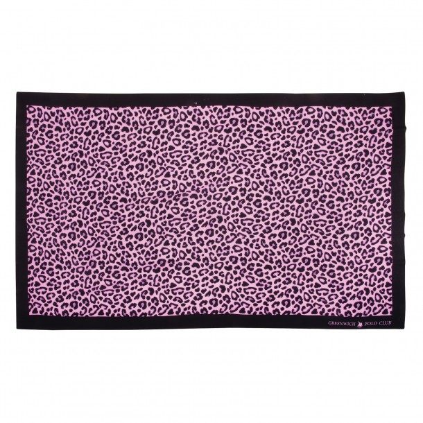 Παρεό Θαλάσσης Rayon 110x180εκ. Essential 4037 Μαύρο-Ροζ Greenwich Polo Club