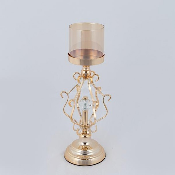 Κηροπήγιο Μεταλλικό Χρυσό 15x32εκ. ESTHETI 752-24093