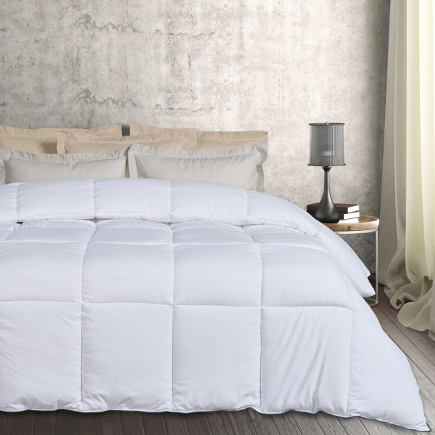 Πάπλωμα 2 Όψεων Microfiber Υπέρδιπλο 220x240εκ. Happy 9645 Λευκό Das Home